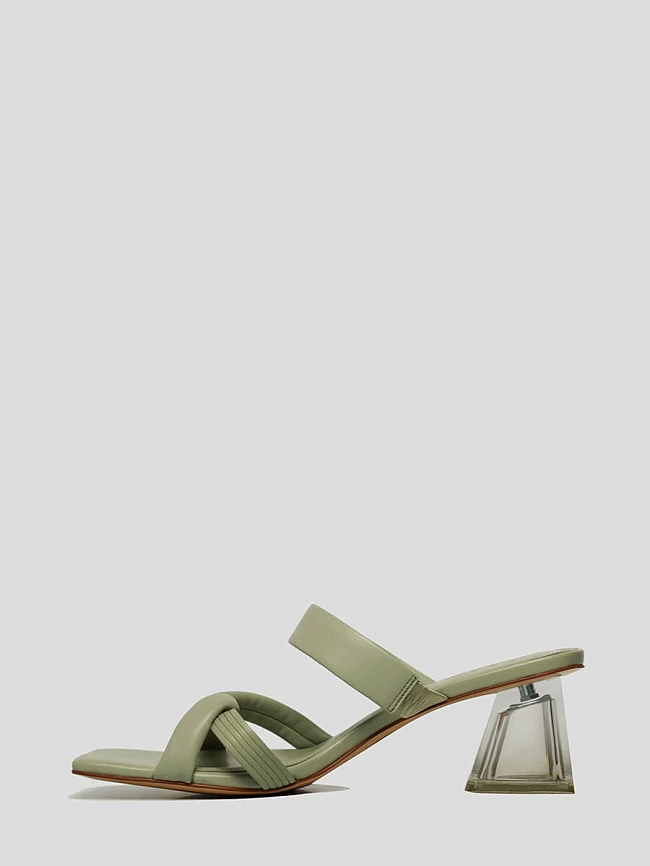 Сабо женские летние, цвет зеленый, натуральная кожа 1820012 | 3