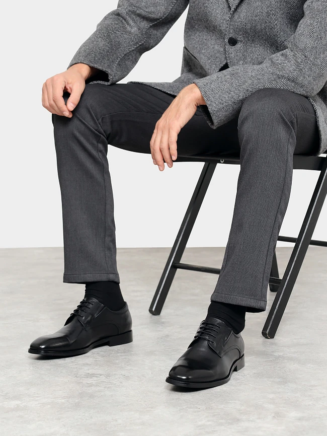 Полуботинки мужские всесезонные, цвет черный, натуральная кожа M1022940 | 10