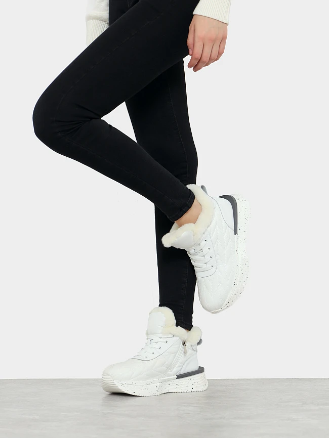 Ботинки женские зимние, цвет белый, текстиль/натуральная кожа и полимерные материалы 24VC118M | 9