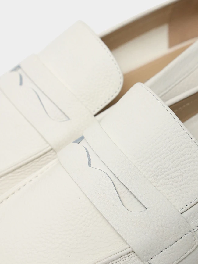 Лоферы женские всесезонные, цвет белый, натуральная кожа 494888 | 6