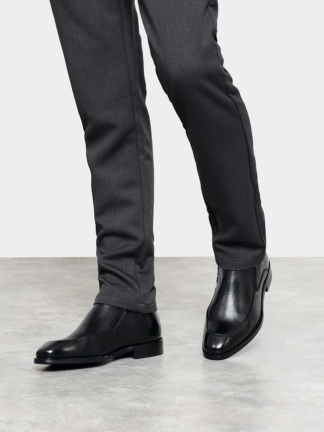 Ботинки мужские демисезонные, цвет черный, натуральная кожа M1023001 | 7