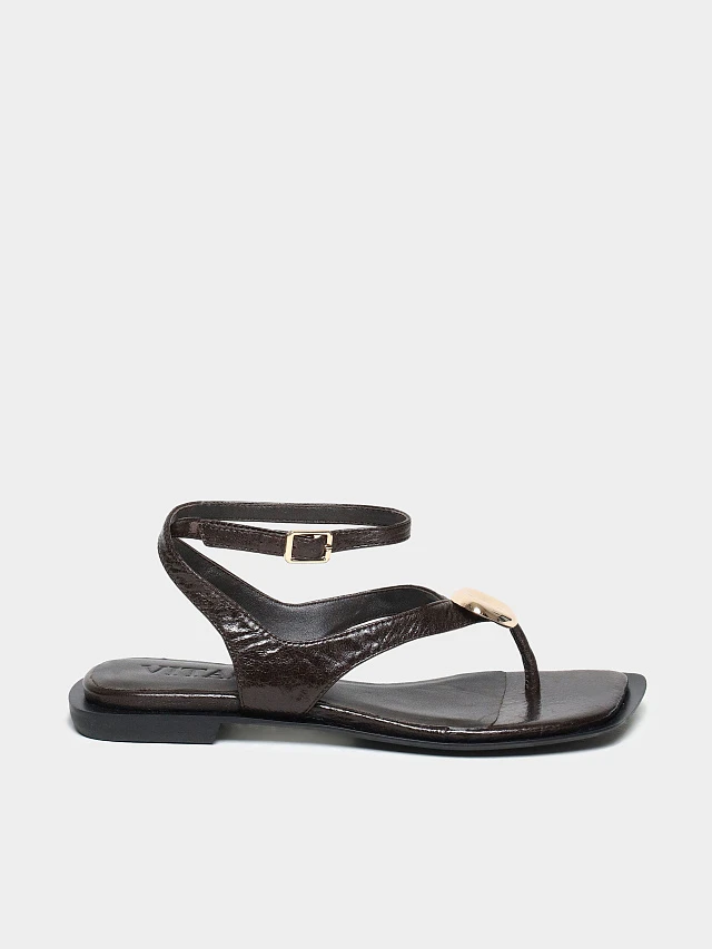 Сандалии женские летние, цвет коричневый, натуральная кожа 944380 | 1