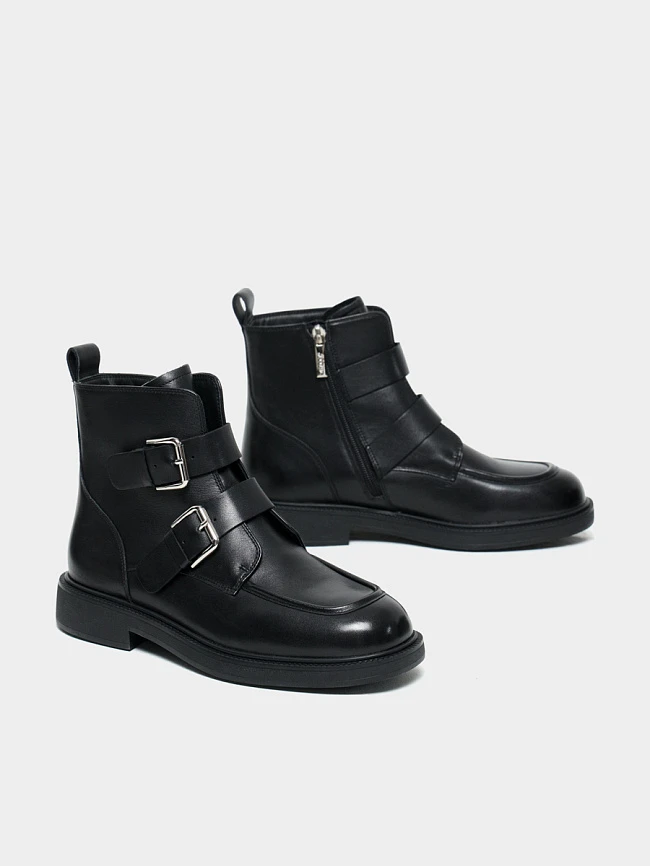 Ботинки женские демисезонные, цвет черный, натуральная кожа 7210318 | 2