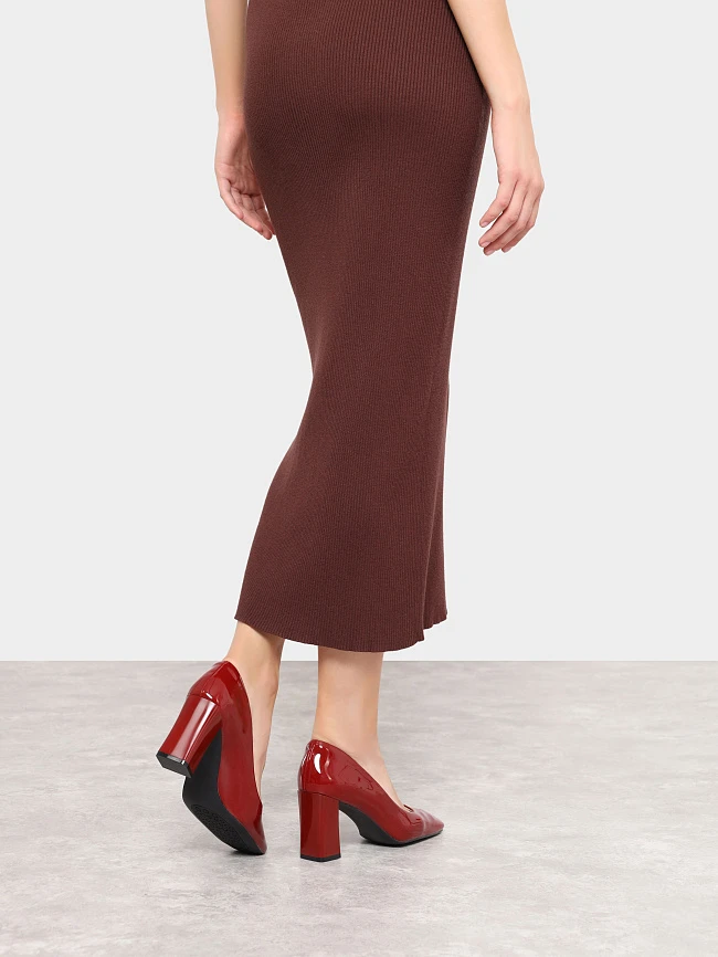 Туфли женские всесезонные, цвет бордовый, искусственная лаковая кожа 7210040 | 8