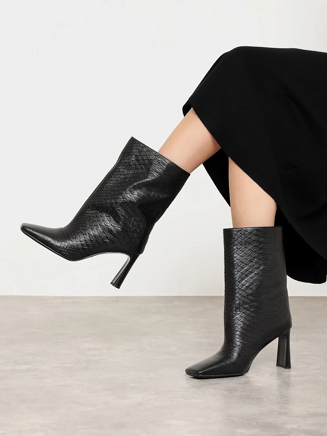 Полусапоги женские демисезонные, цвет черный, натуральная кожа 1494715 | 6