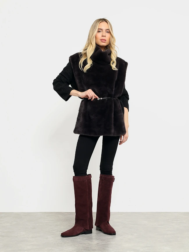 Сапоги женские демисезонные, цвет бордовый, натуральный спилок 7210333 | 8