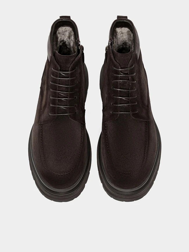 Ботинки мужские зимние, цвет коричневый, натуральный спилок M1022507M-1 | 5