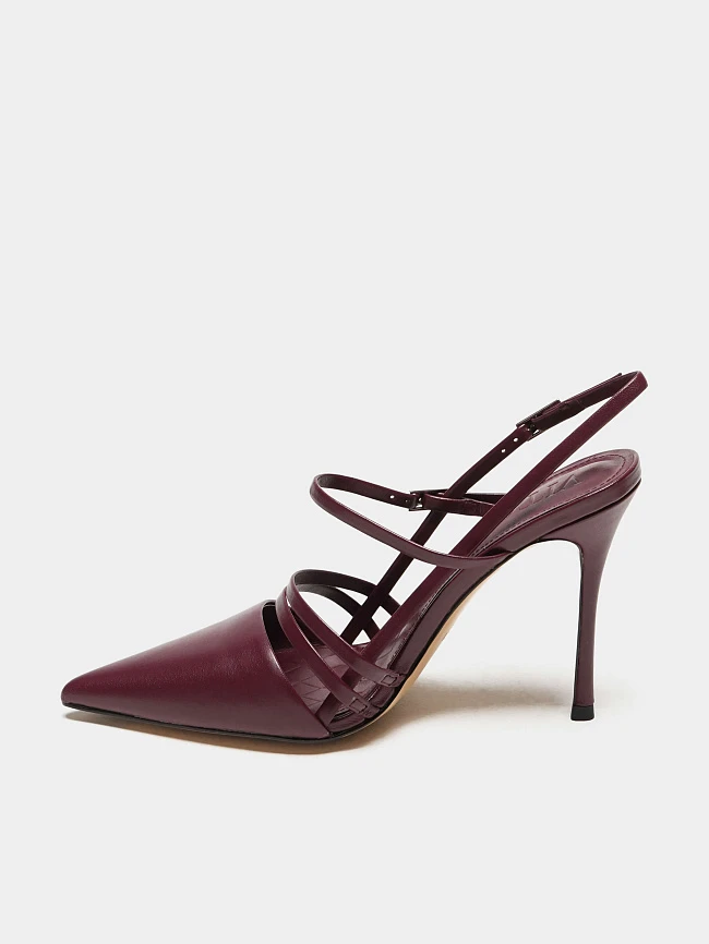 Туфли женские летние, цвет бордовый, натуральная кожа 497716 | 9