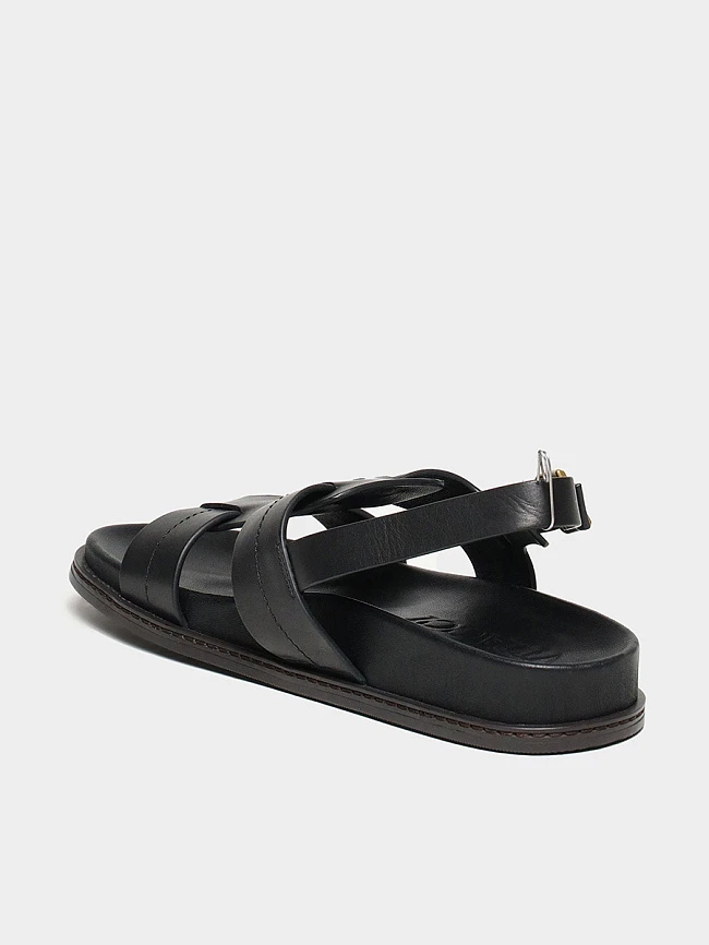 Сандалии женские летние, цвет черный, натуральная кожа 497597 | 3