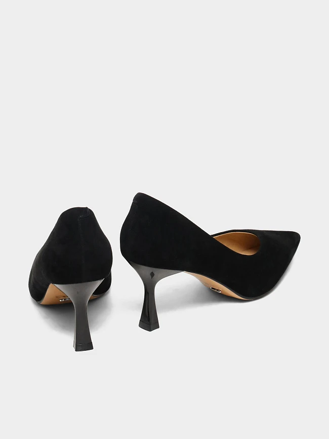 Туфли женские всесезонные, цвет черный, натуральный велюр 7210391 | 4