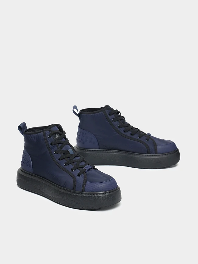 Кеды мужские зимние, цвет синий, текстиль M03051M | 2