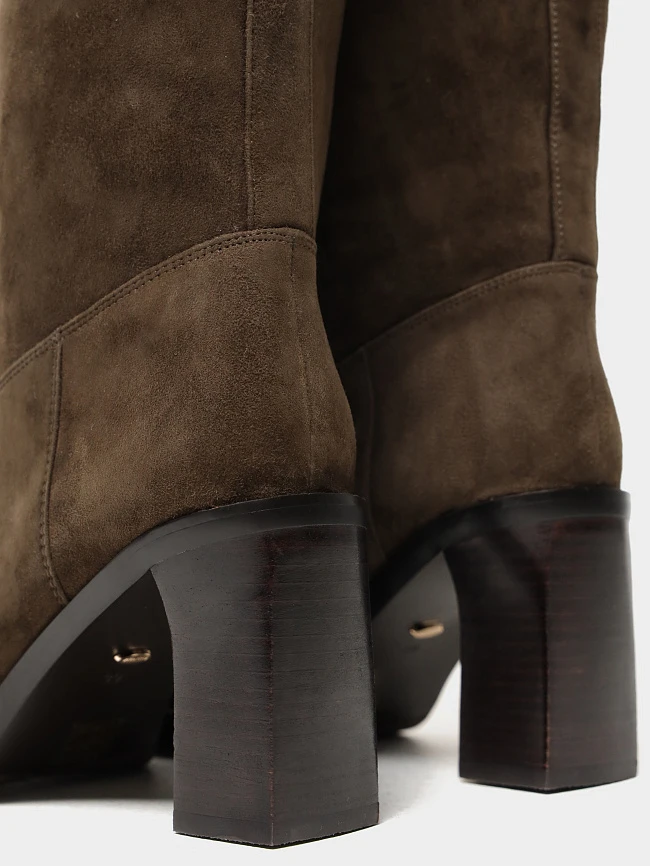 Сапоги женские зимние, цвет коричневый, натуральный велюр 1494695M | 6