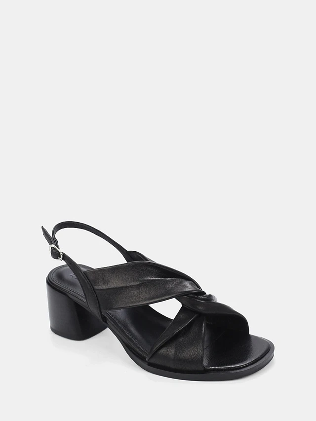 Босоножки женские летние, цвет черный, натуральная кожа 641951 | 1