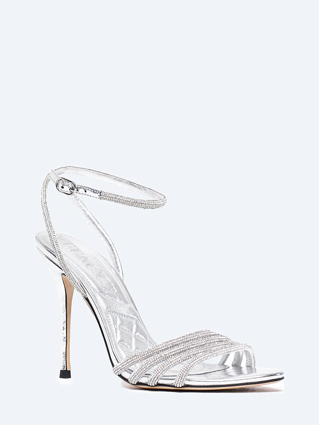 Босоножки женские летние, цвет серебряный, натуральный наплак 944063 | 1