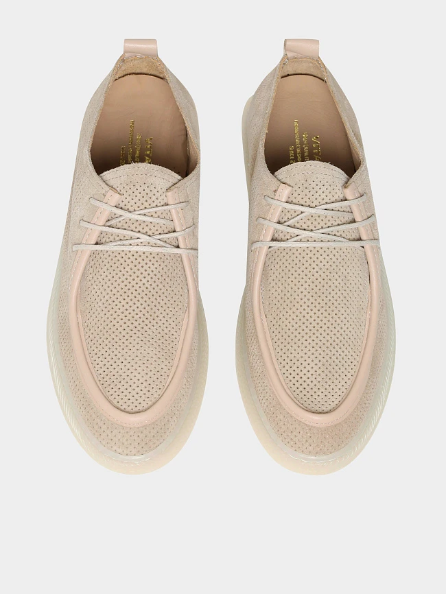 Полуботинки женские демисезонные, цвет бежевый, натуральный спилок 136475 | 5