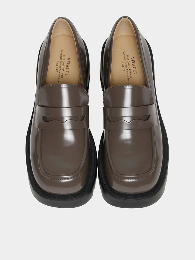 Лоферы женские всесезонные, цвет бежевый, натуральная кожа и полимерные материалы 1849379 | 5