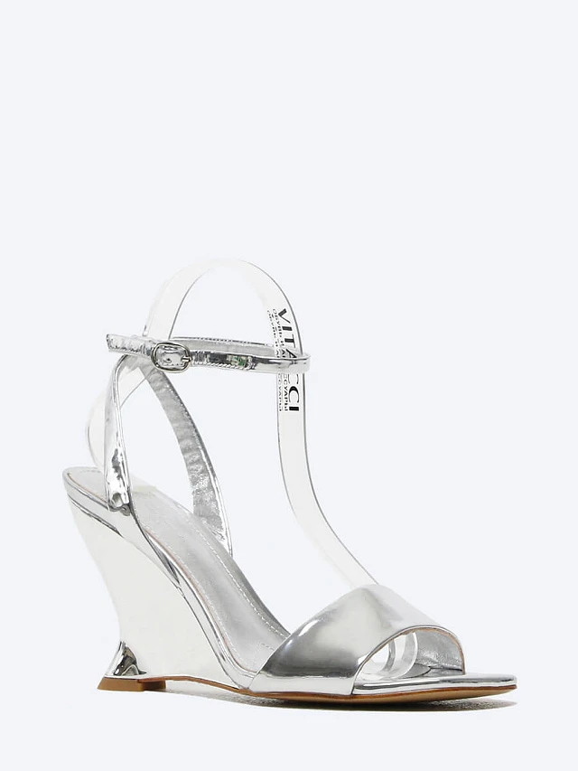 Босоножки женские летние, цвет серебряный, искусственный лак 7990035 | 1