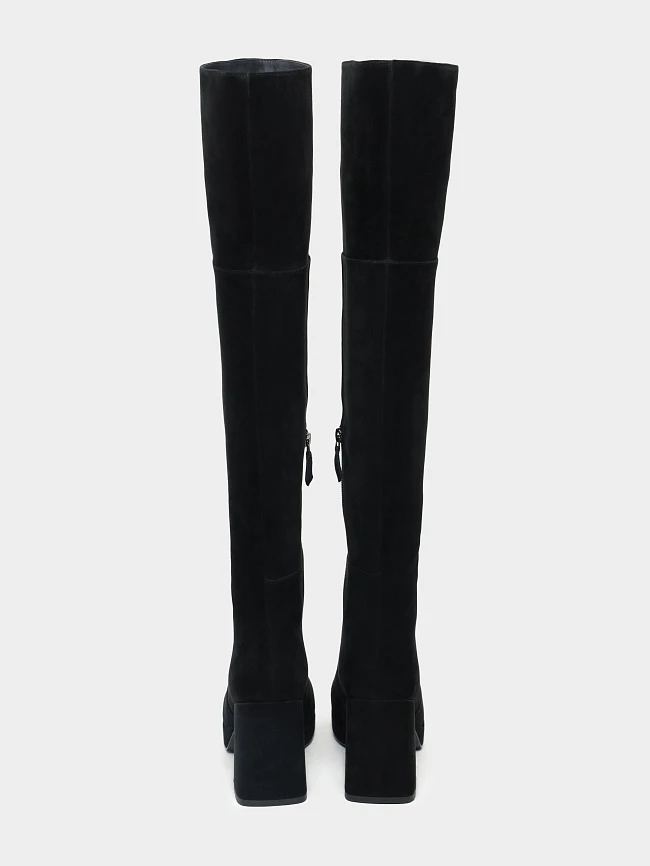 Сапоги женские зимние, цвет черный, натуральный велюр 1730320M | 5