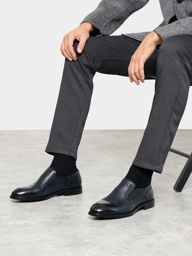 Туфли мужские всесезонные, цвет синий, натуральная кожа M1022922 | 10