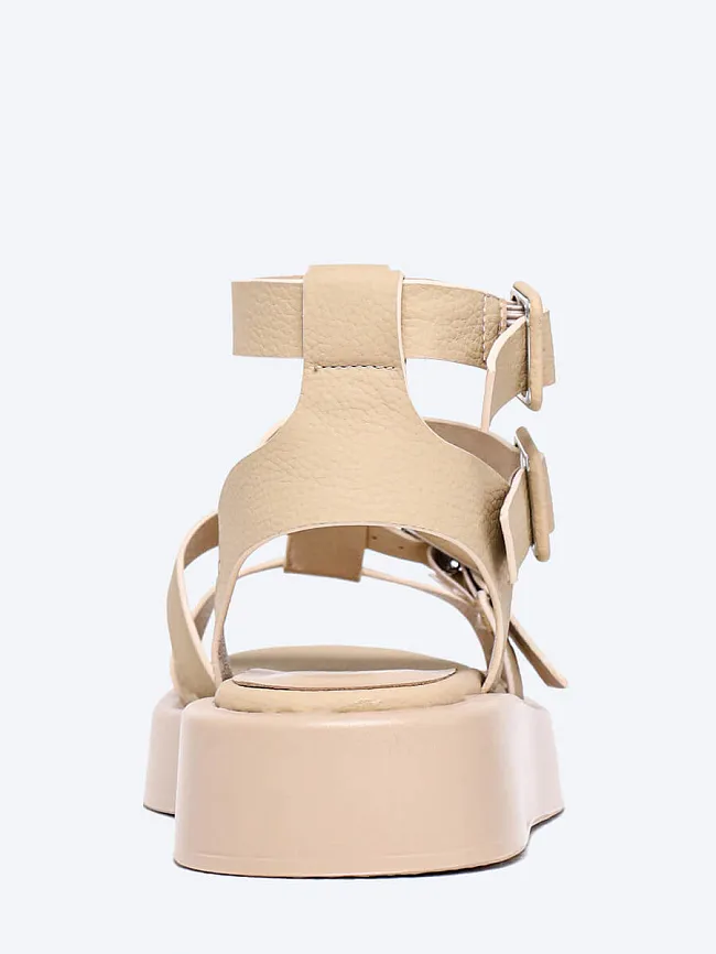 Сандалии женские летние, цвет бежевый, натуральная кожа и полимерные материалы 1849948 | 5