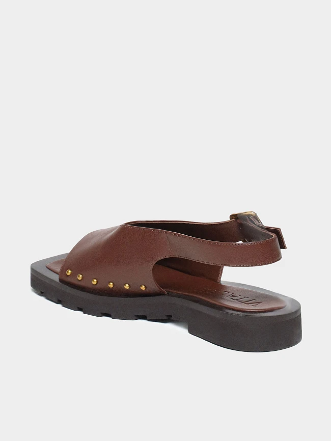 Сандалии женские летние, цвет мокко, натуральная кожа 1495093 | 6