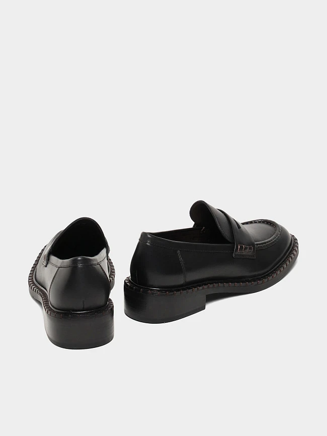 Лоферы женские всесезонные, цвет черный, натуральная кожа 1821519 | 4