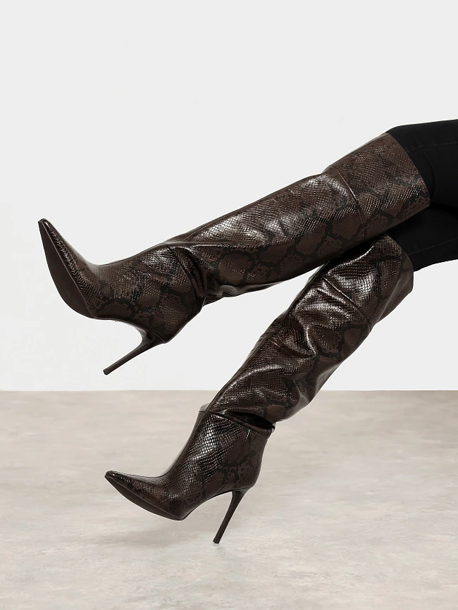 Сапоги женские демисезонные, цвет коричневый, натуральная кожа 1494664 | 7