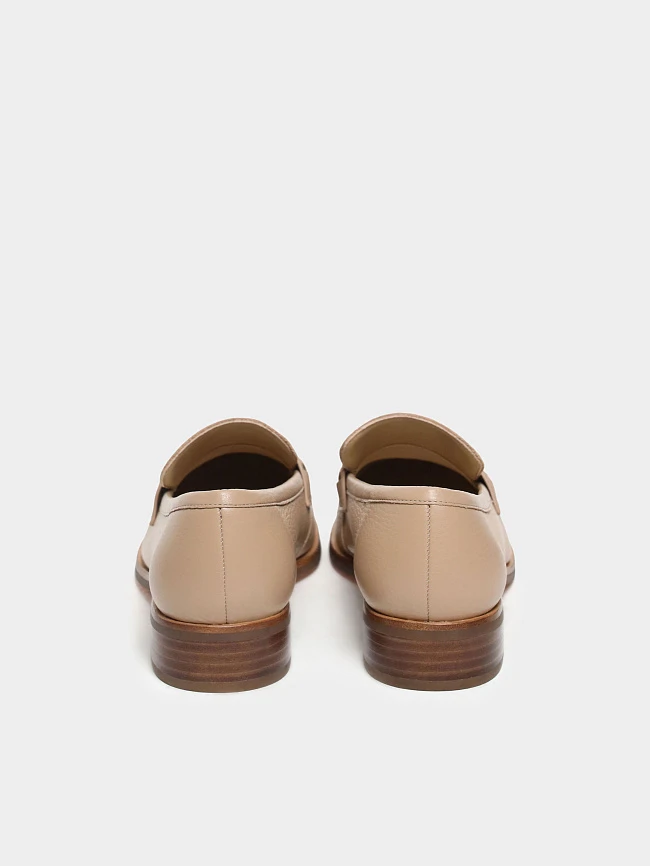 Лоферы женские всесезонные, цвет бежевый, натуральная кожа 1820617 | 6