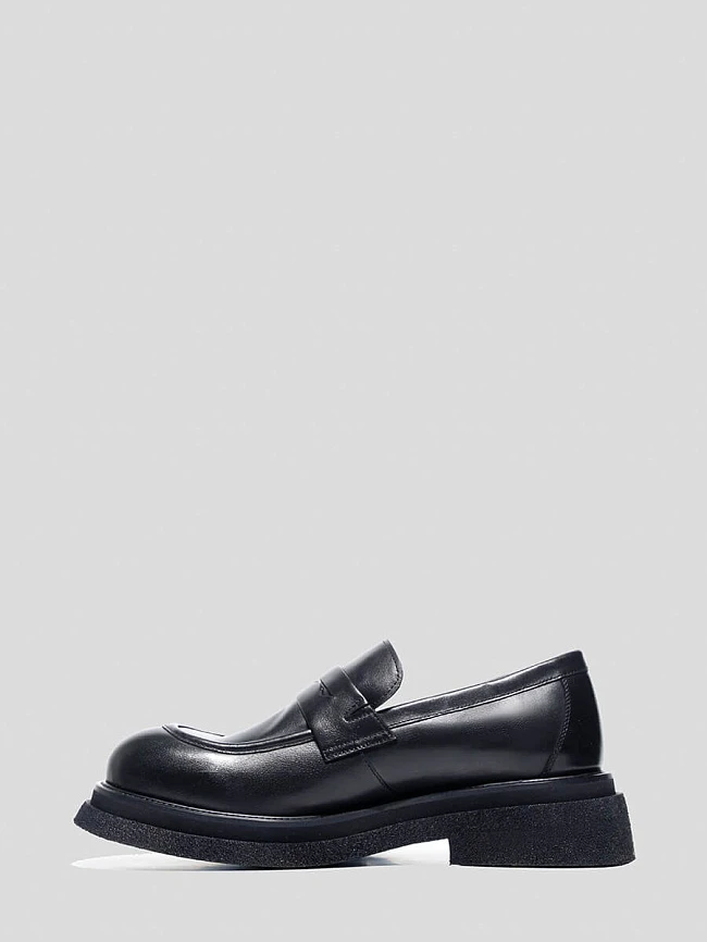 Лоферы мужские всесезонные, цвет черный, натуральная кожа M253556P | 3