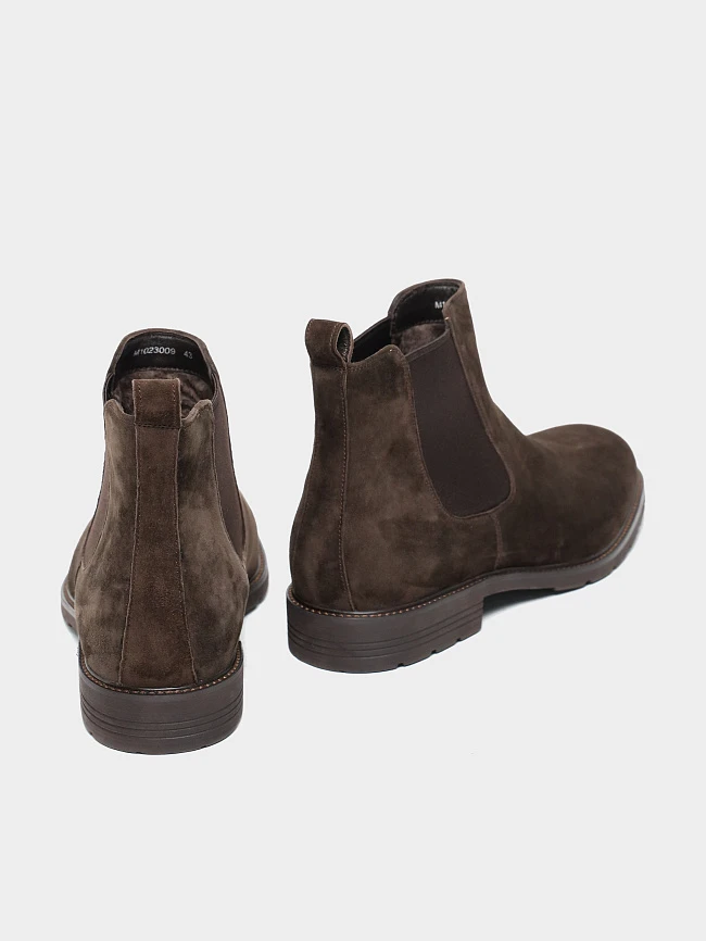 Ботинки мужские демисезонные, цвет коричневый, натуральный велюр M1023009 | 4