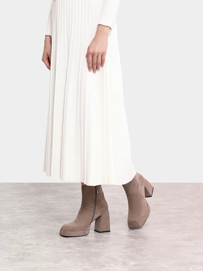 Ботильоны женские демисезонные, цвет серый, искусственный велюр 1399227 | 7