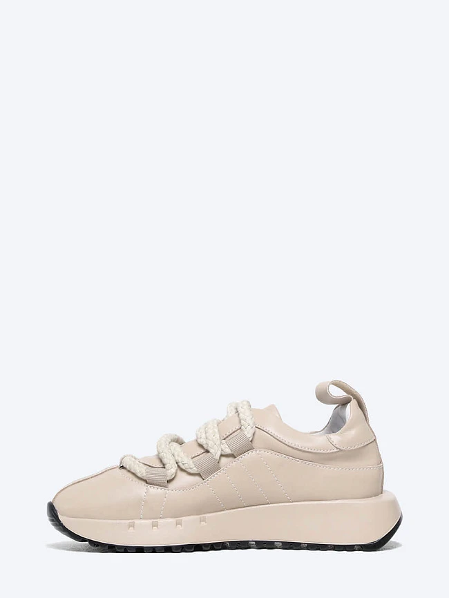 Кроссовки женские демисезонные, цвет бежевый, натуральная кожа и полимерные материалы 6810059 | 3