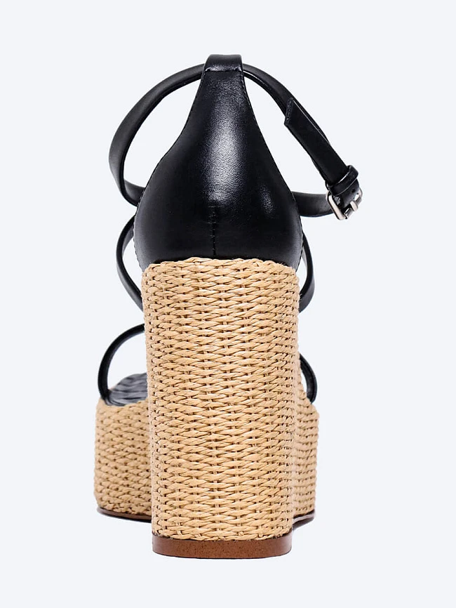 Босоножки женские летние, цвет черный, натуральная кожа 1821388 | 5