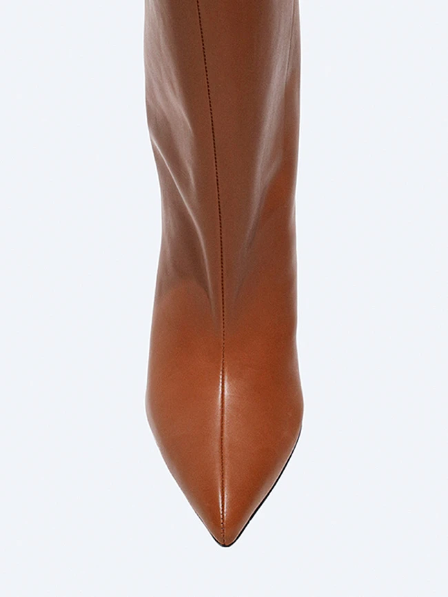 Сапоги женские демисезонные, цвет рыжий, натуральная кожа 497225 | 4