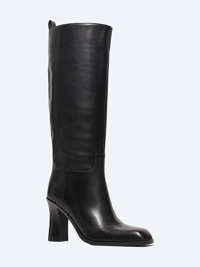 Сапоги женские демисезонные, цвет черный, натуральная кожа 1494518 | 1