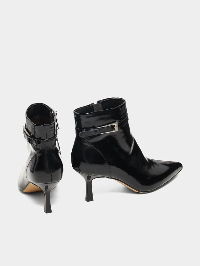 Ботильоны женские всесезонные, цвет черный, натуральная масляная кожа 17VC417 | 4