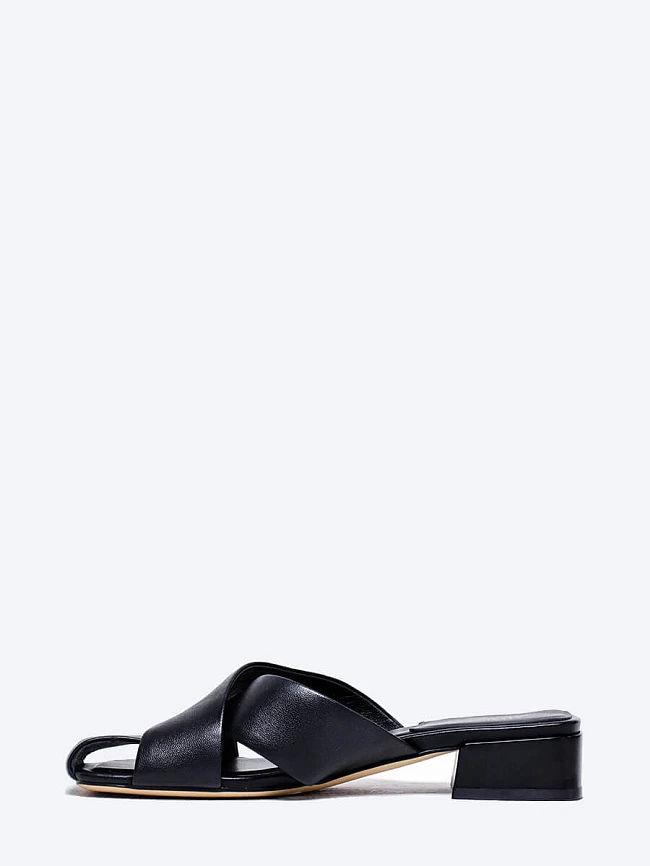 Сабо женские летние, цвет черный, натуральная кожа и полимерные материалы 7210126 | 3