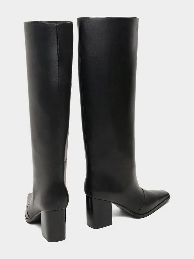 Сапоги женские демисезонные, цвет черный, натуральная кожа 1494783 | 4