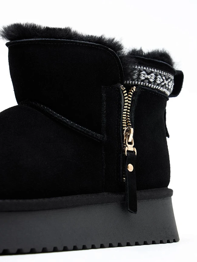Полусапоги женские зимние, цвет черный, натуральный спилок 27VD084M | 17