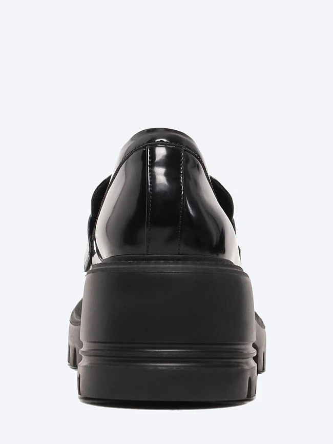 Лоферы женские всесезонные, цвет черный, натуральная кожа и полимерные материалы 1849378 | 5