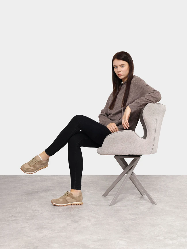 Кроссовки женские демисезонные, цвет мокко, натуральный спилок/текстиль 3630203 | 11