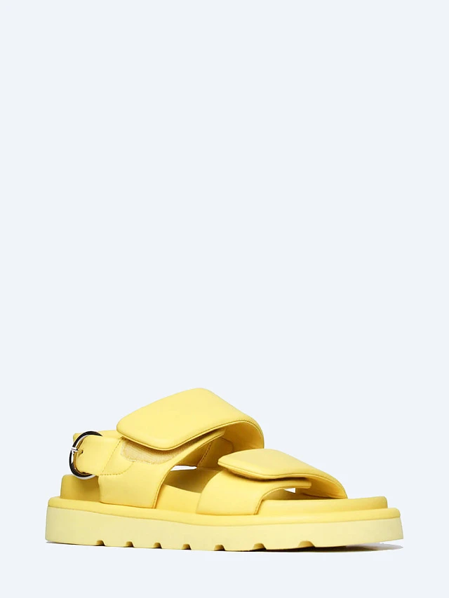Сандалии женские летние, цвет желтый, натуральная кожа 1013018 | 1