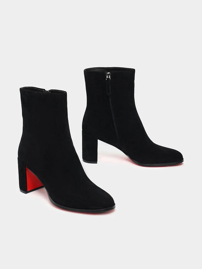 Полусапоги женские демисезонные, цвет черный, натуральный велюр 495611 | 2