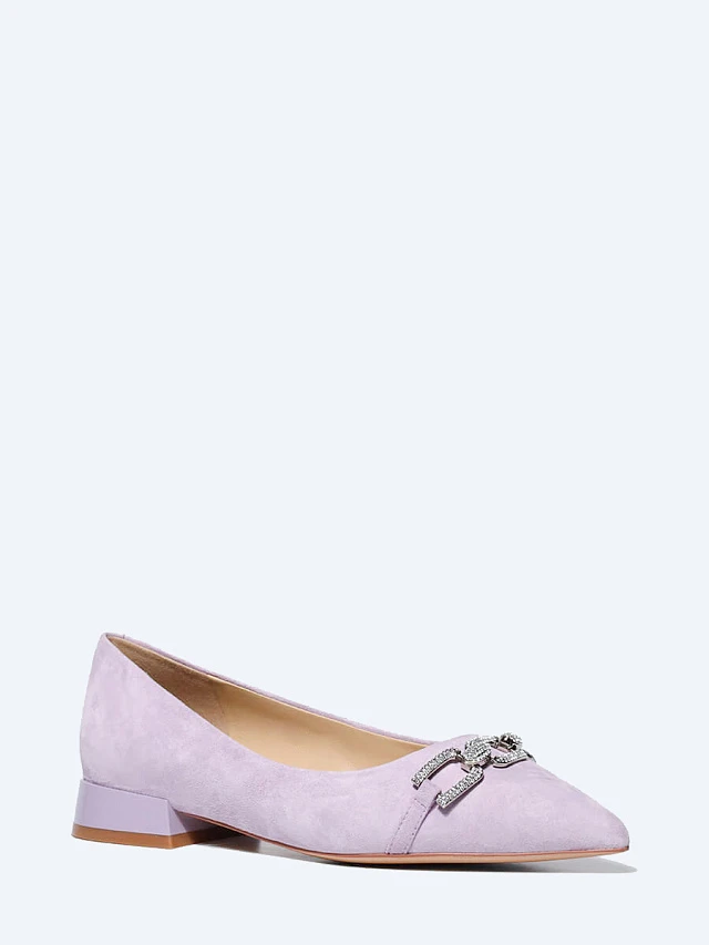 Балетки женские всесезонные, цвет сиреневый, натуральный велюр 494699 | 1