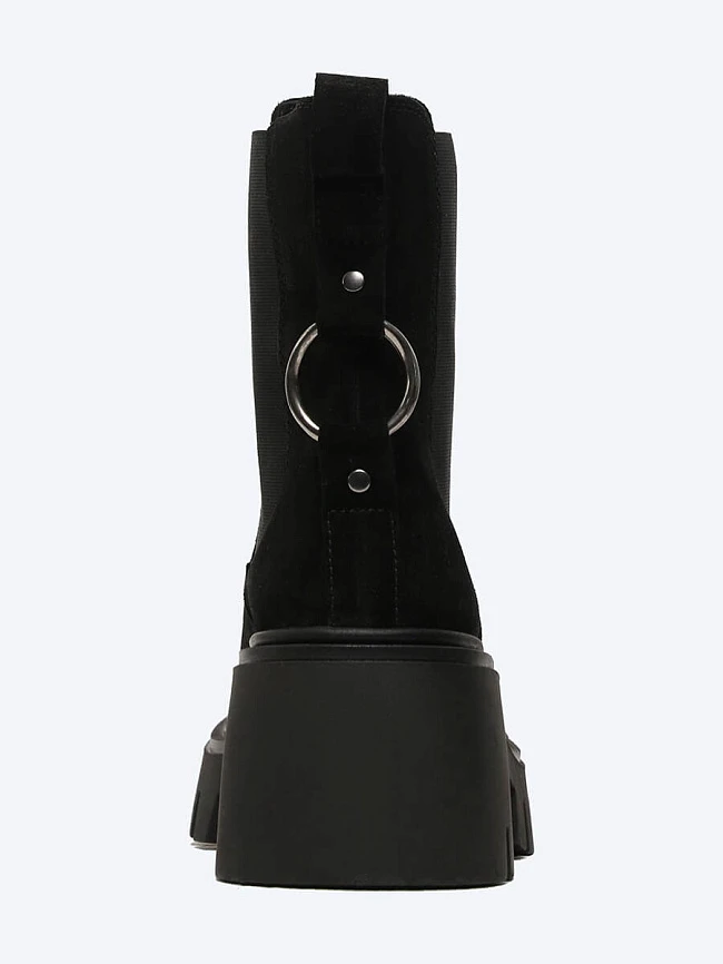 Полусапоги женские демисезонные, цвет черный, натуральный спилок 136886 | 6