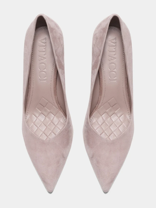 Туфли женские всесезонные, цвет бежевый, натуральный велюр 497445 | 5