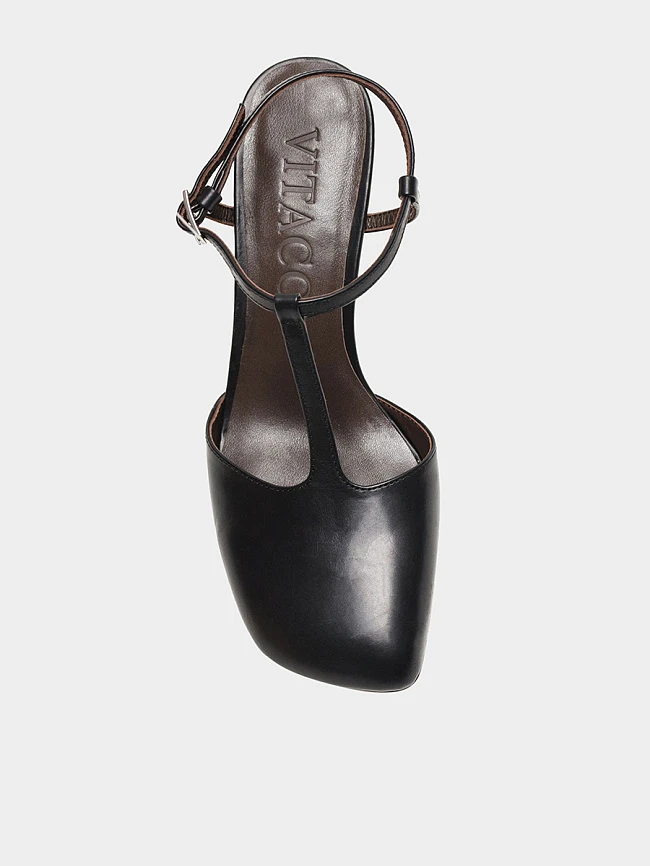 Туфли женские летние, цвет черный, натуральная кожа 1731322 | 4