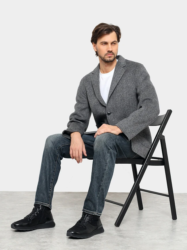 Кроссовки мужские демисезонные, цвет черный, натуральная кожа/шерсть M254222 | 11