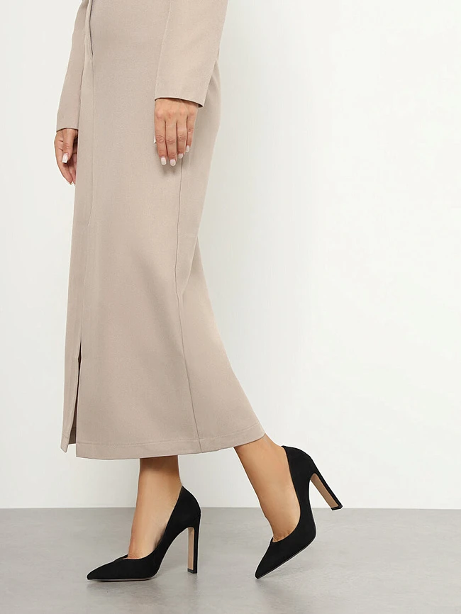 Туфли женские всесезонные, цвет черный, искусственный велюр 1398773P-1 | 12