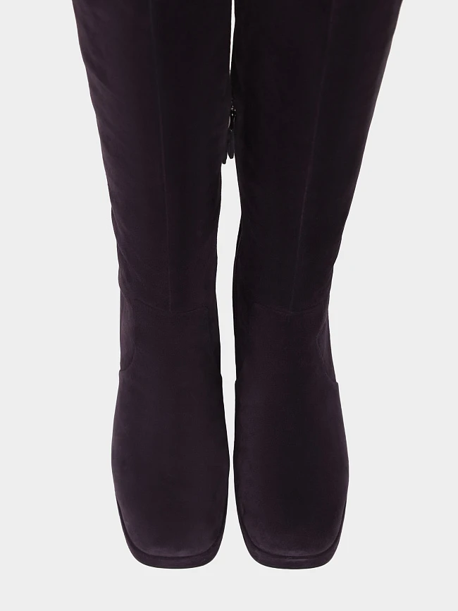 Сапоги женские зимние, цвет фиолетовый, натуральный велюр 1730321M | 4
